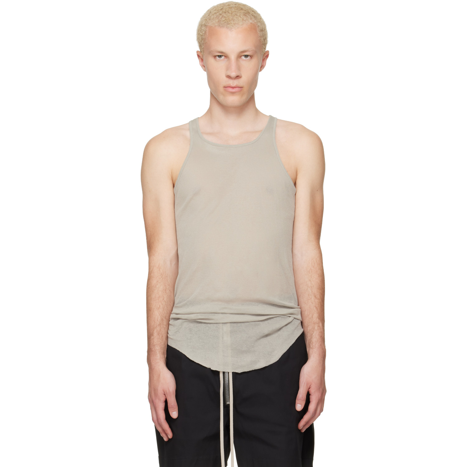 Rick Owens Off-White Tower Basic Rib Tank Top