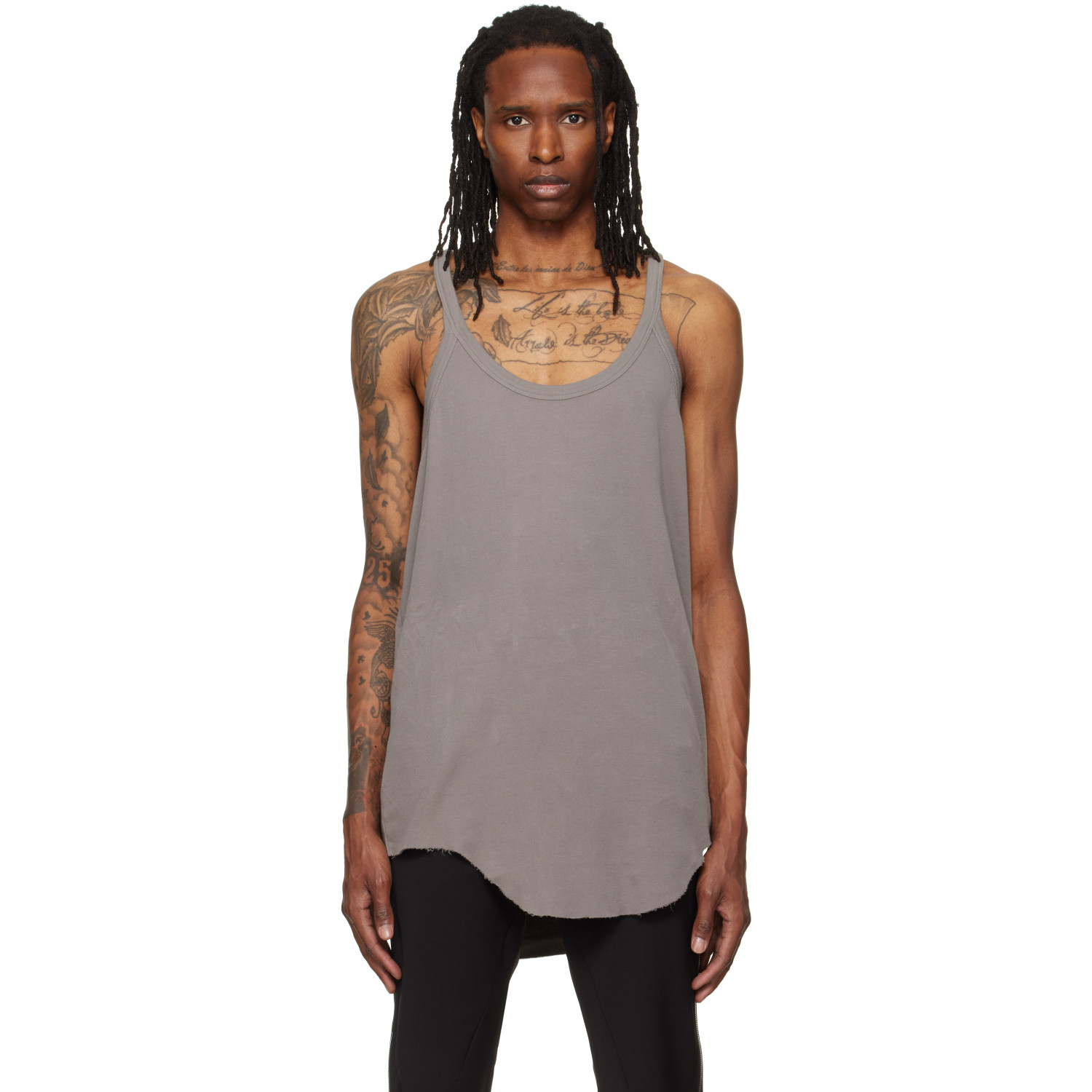 Rick Owens Gray Tower Pony Tank Top