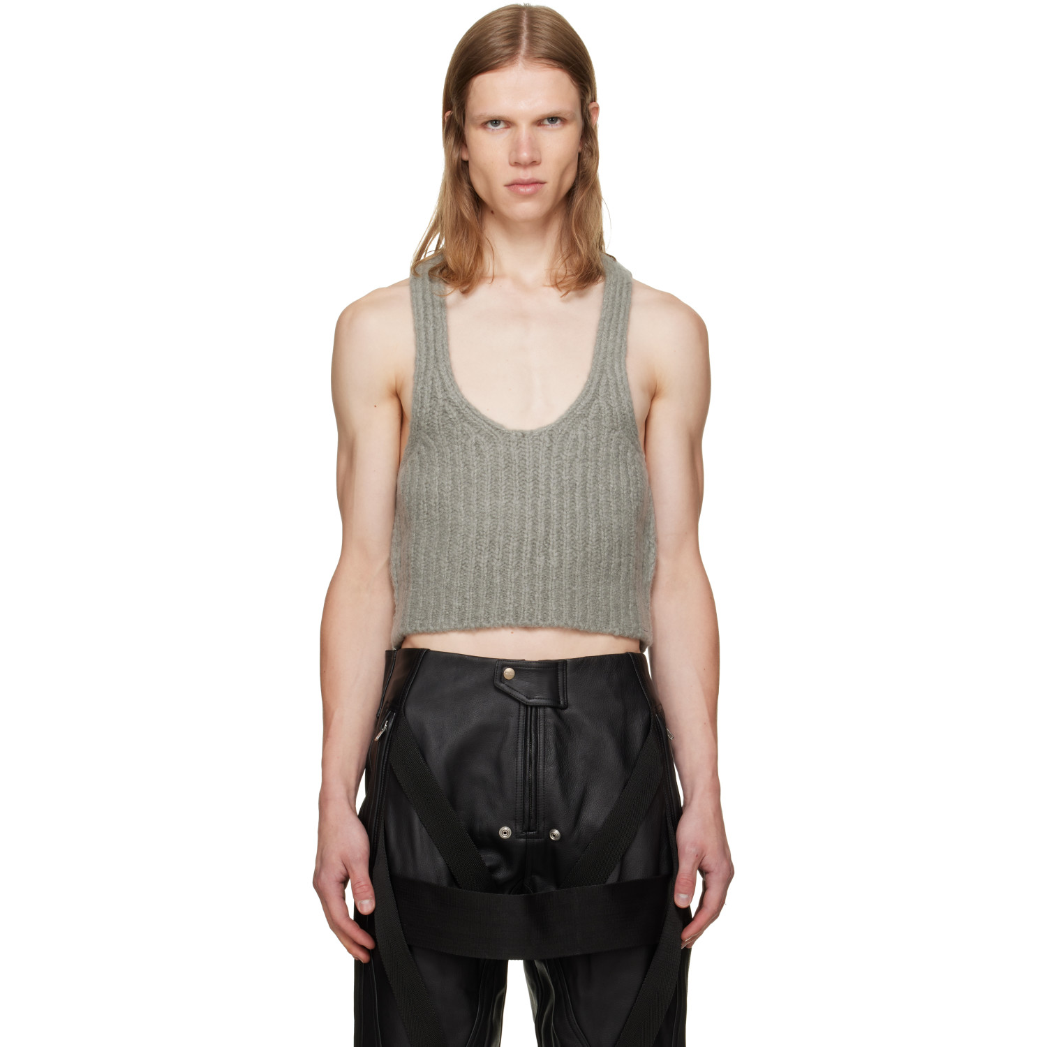 Rick Owens Gray Tower Knit Tank Top