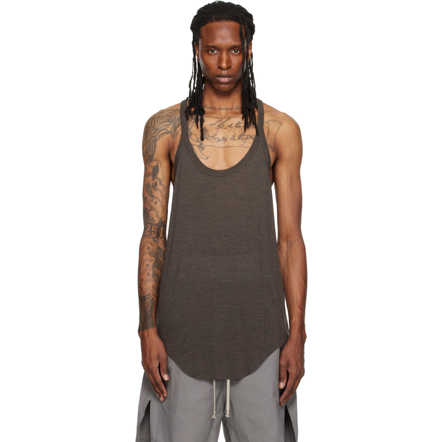 Rick Owens Gray Tower Pony Tank Top