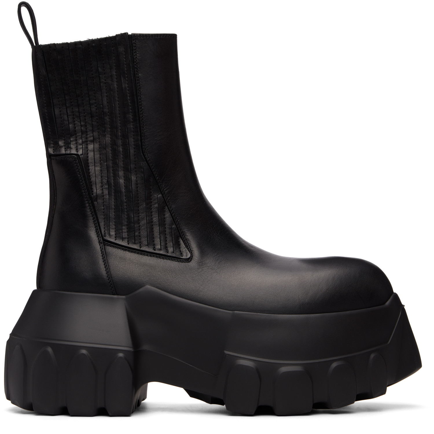Rick Owens Black Tower Beatle Mega Tractor Chelsea Boots