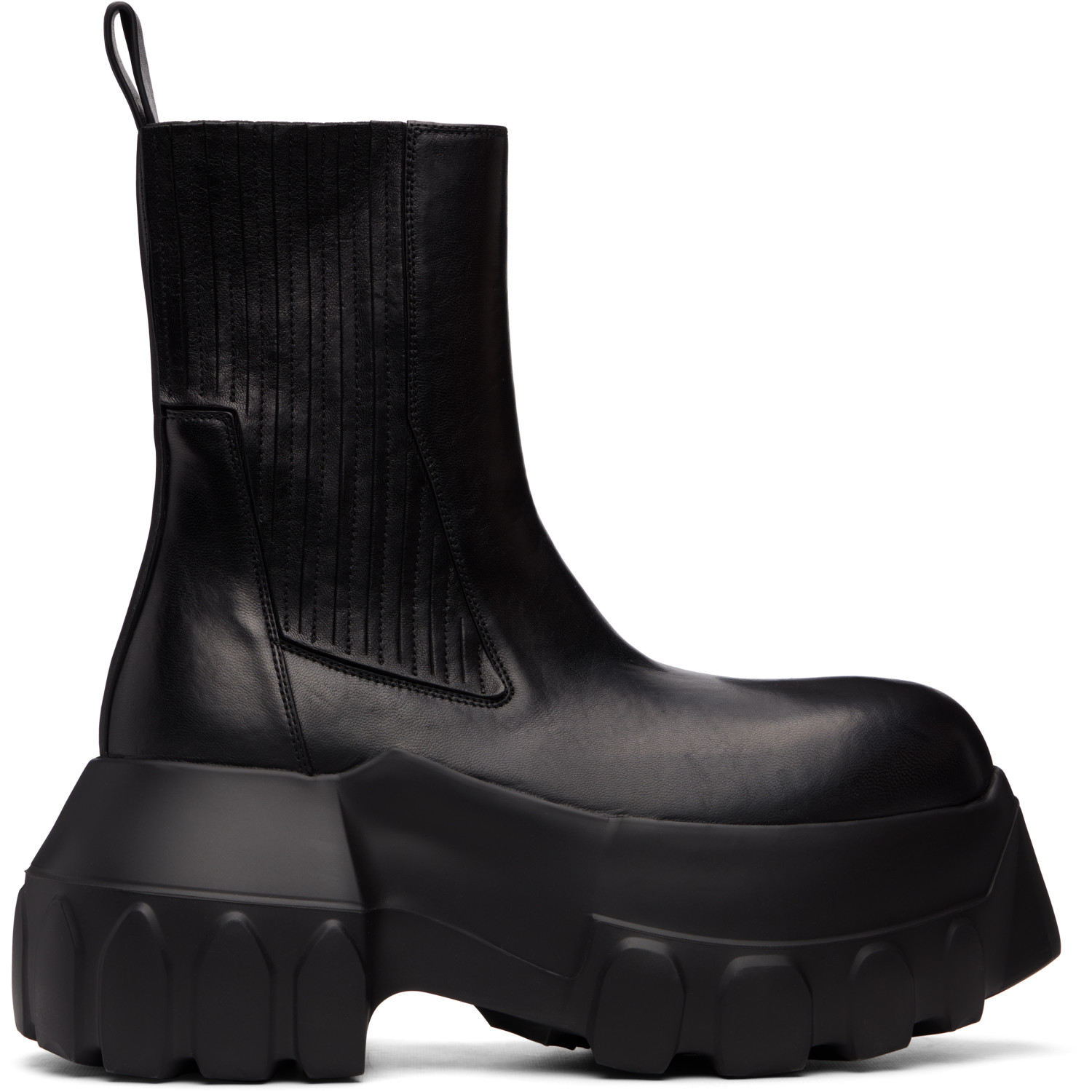 Rick Owens Black Tower Beatle Mega Tractor Chelsea Boots