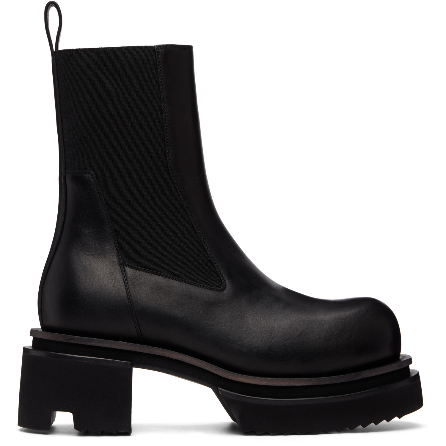 Rick Owens Black Tower Beatle Bogun Chelsea Boots
