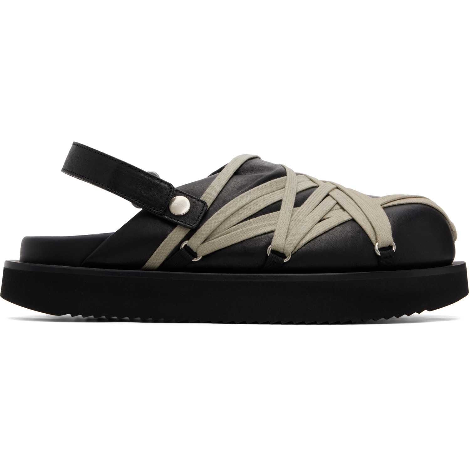 Rick Owens Black Tower Padded Megalace Platform Loafers