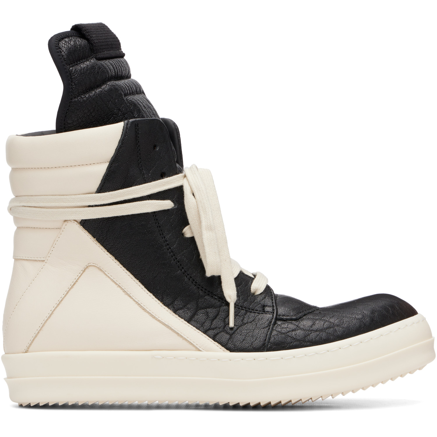 Rick Owens Black & Off-White Tower Geobasket Sneakers