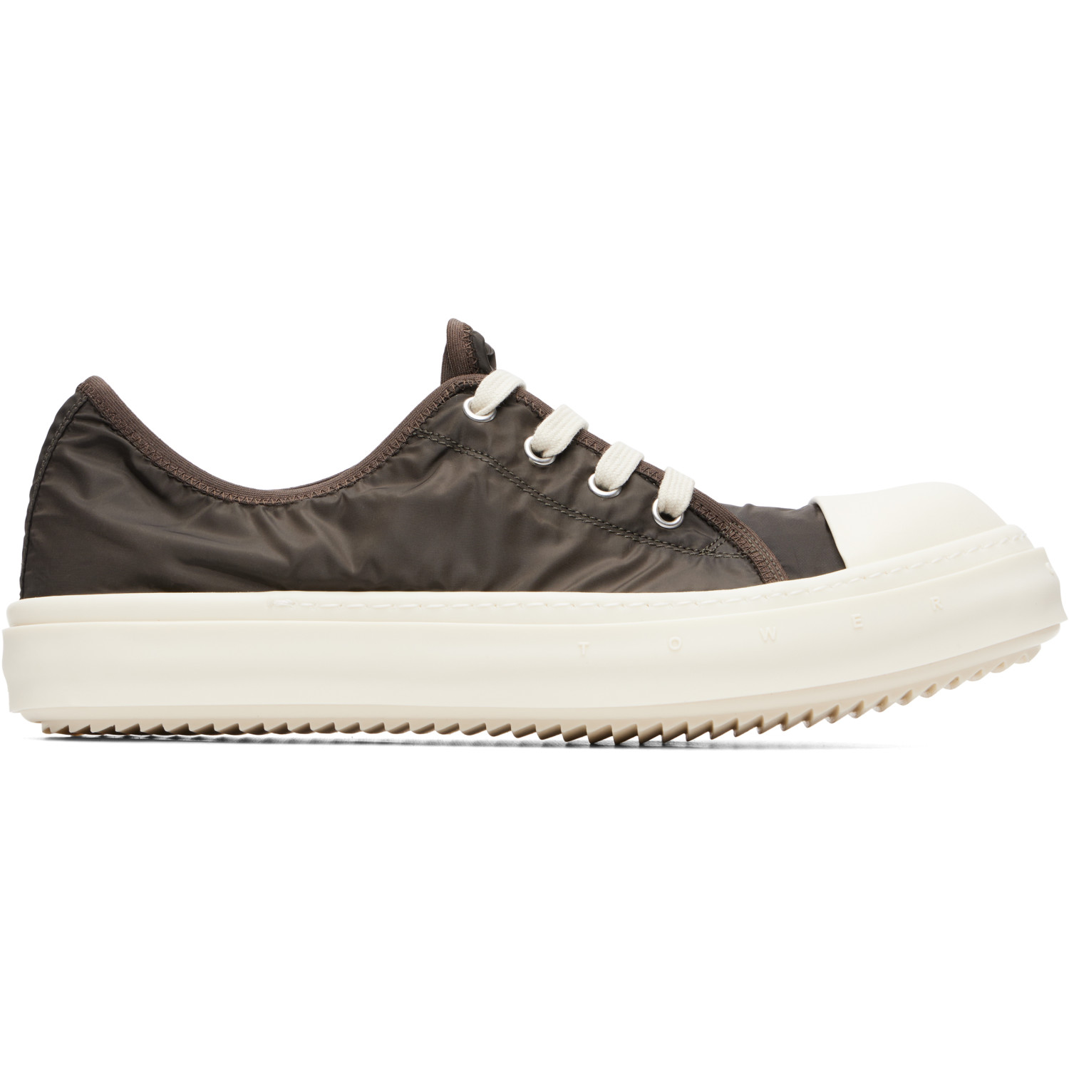 Rick Owens Brown & White Tower Low Sneakers