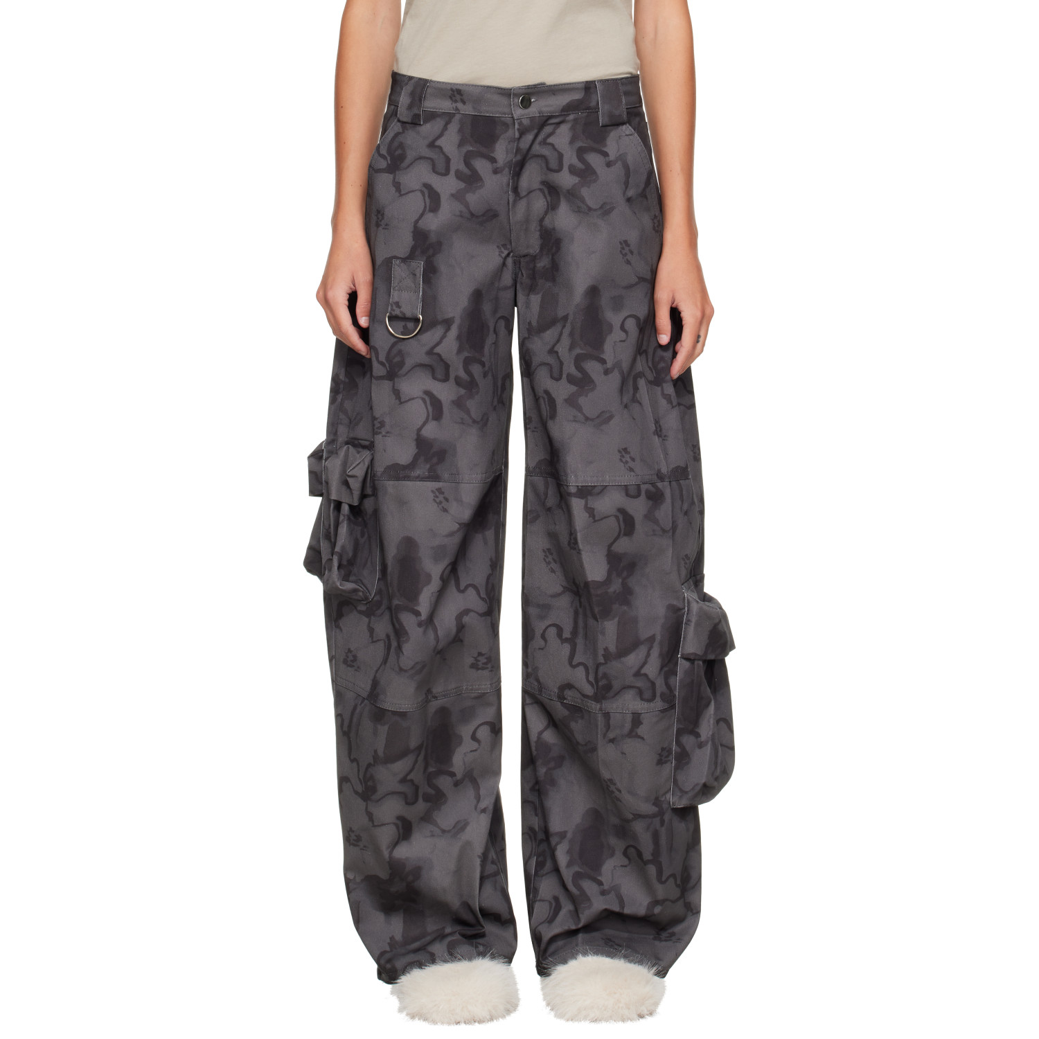 Collina Strada Gray & Black Lawn Cargo Pants