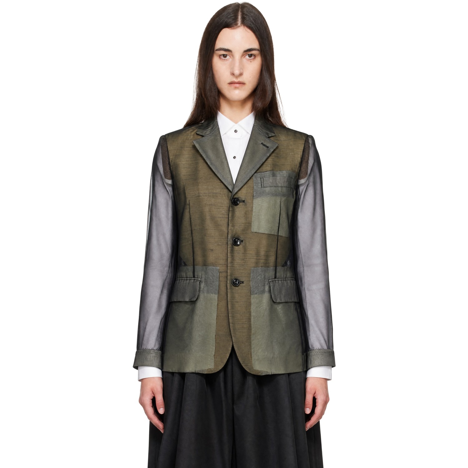 Comme des Garçons Black Thin Georgette Blazer