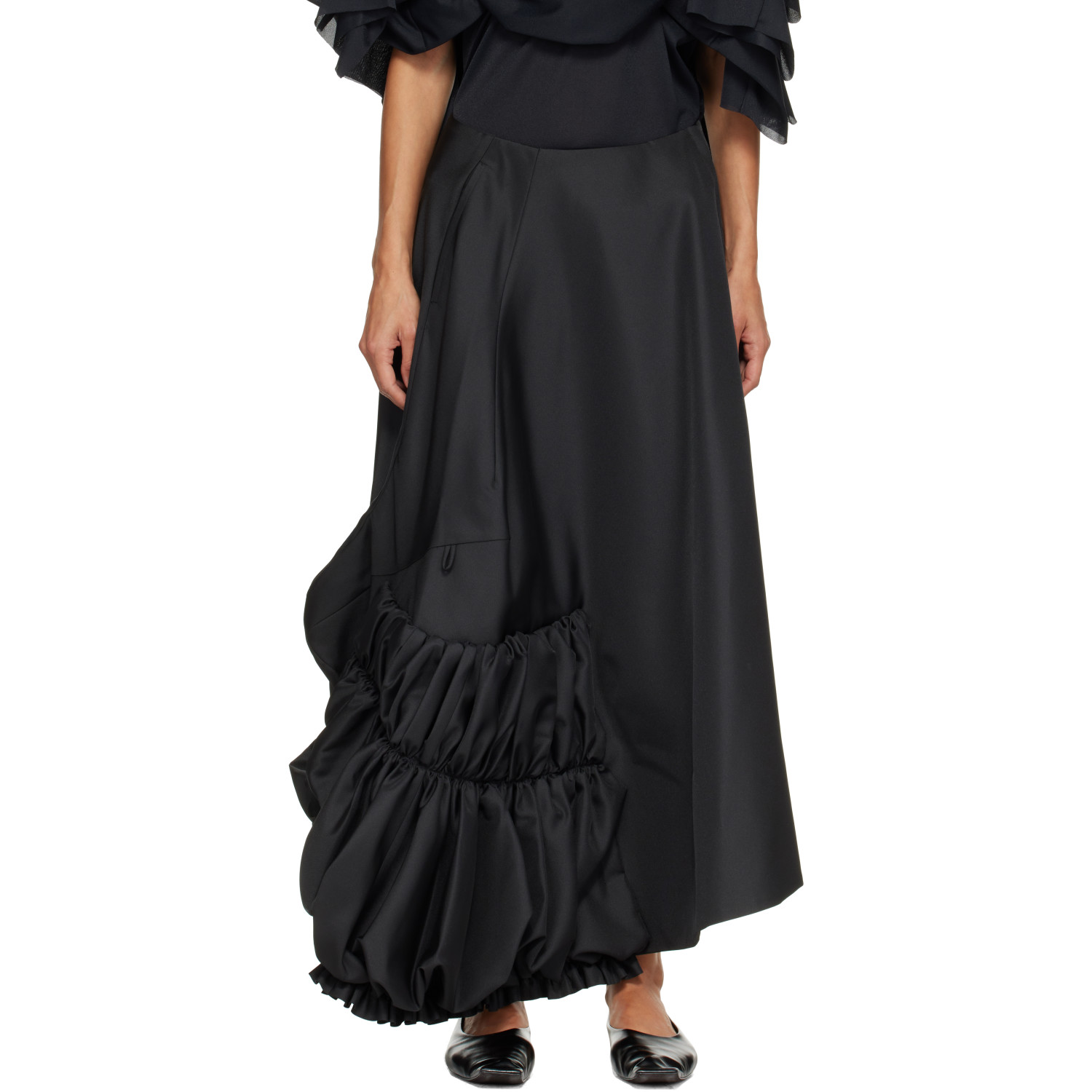Comme des Garçons Black Twill Midi Skirt