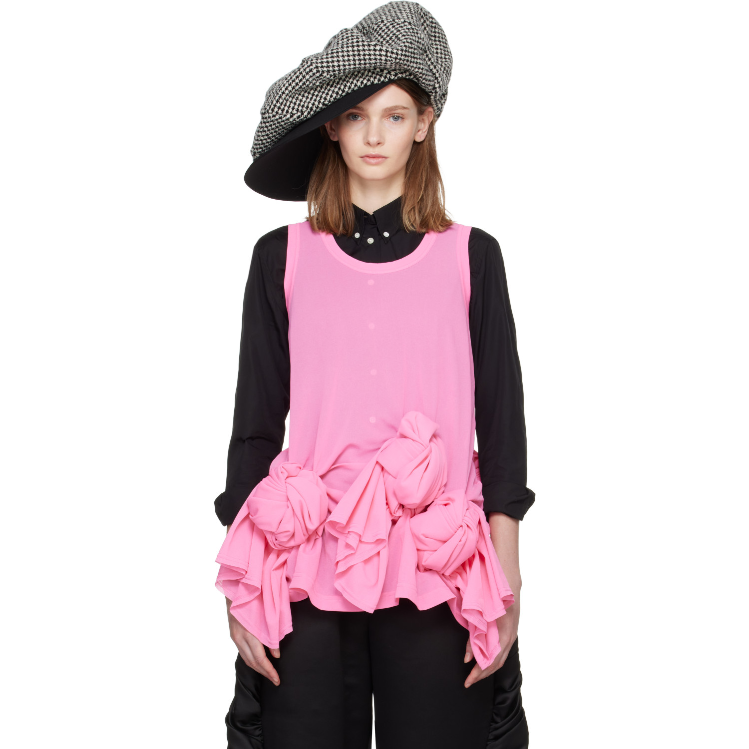 Comme des Garçons Pink Thin Tricot Tank Top