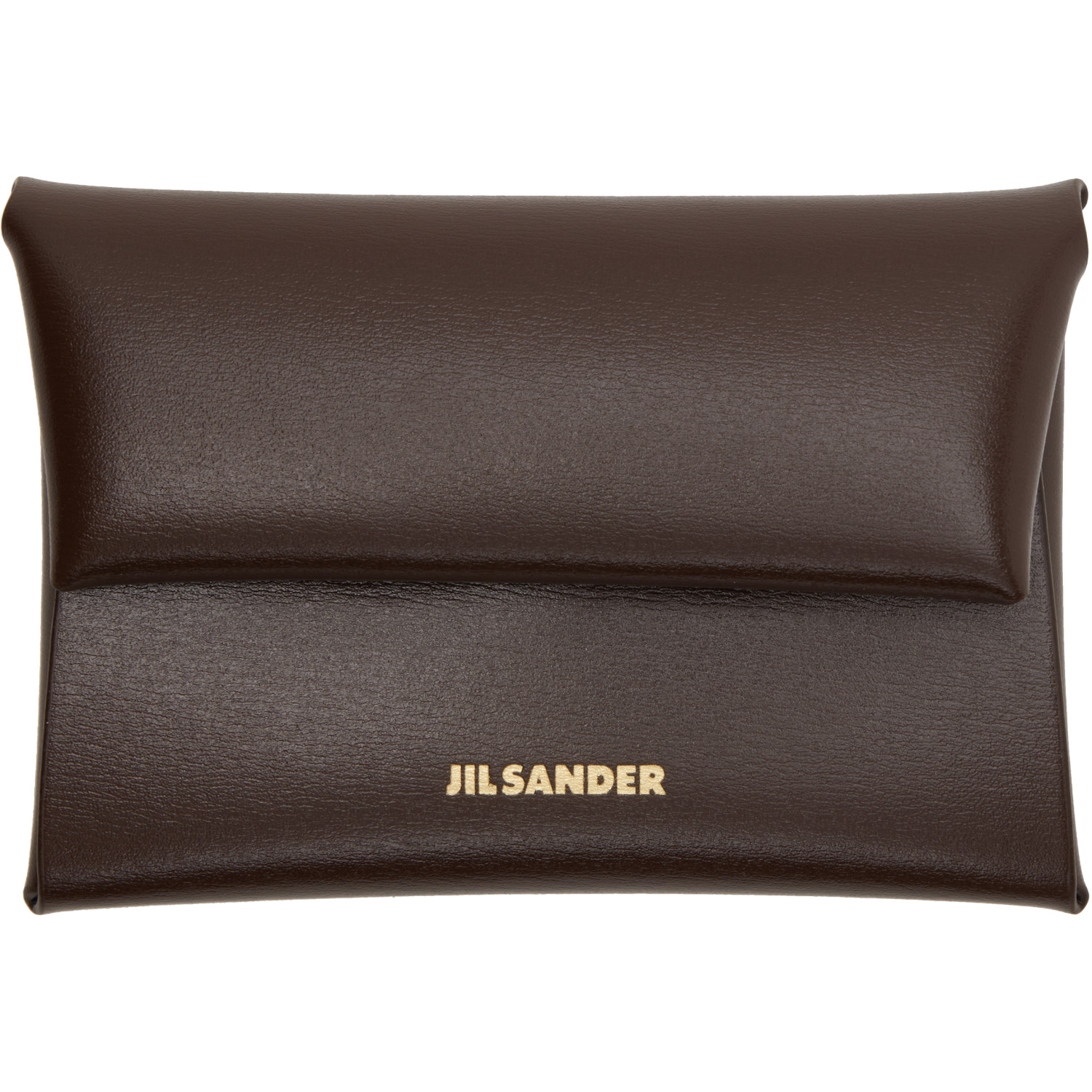 Jil Sander Brown Folded Coin Pouch