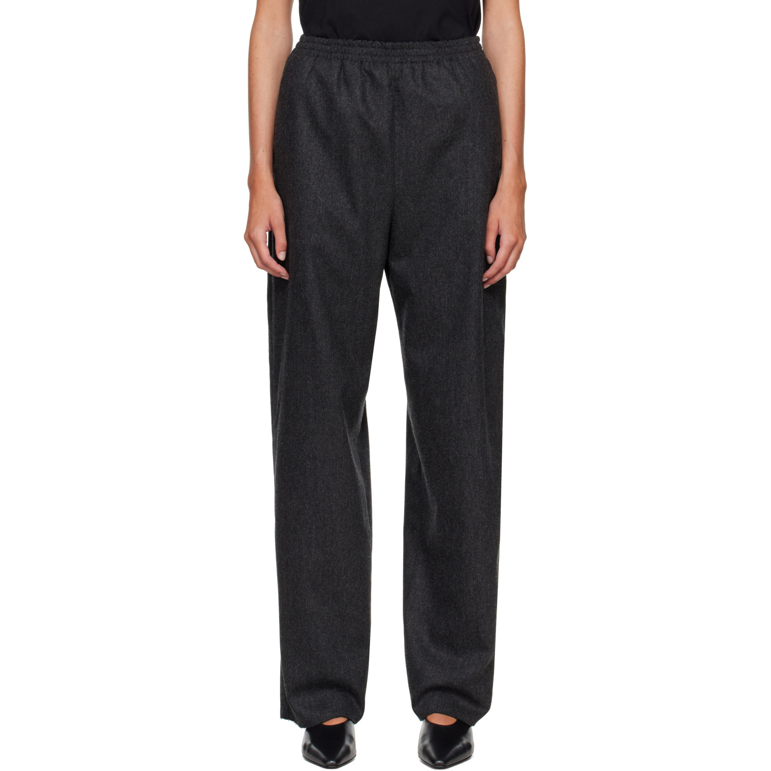Jil Sander Gray Wool Flannel Trousers