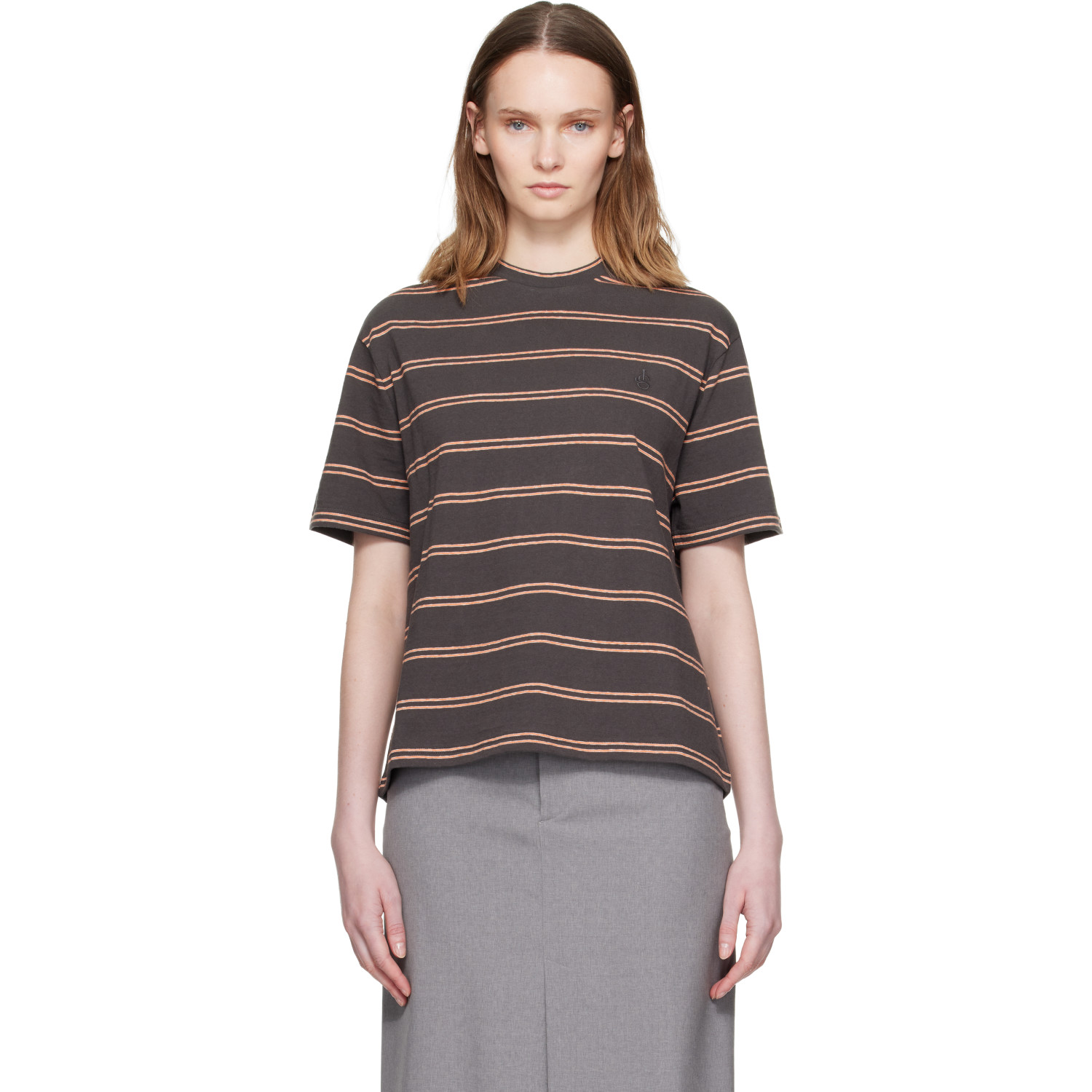 Jil Sander Brown Cotton Crew-Neck T-shirt