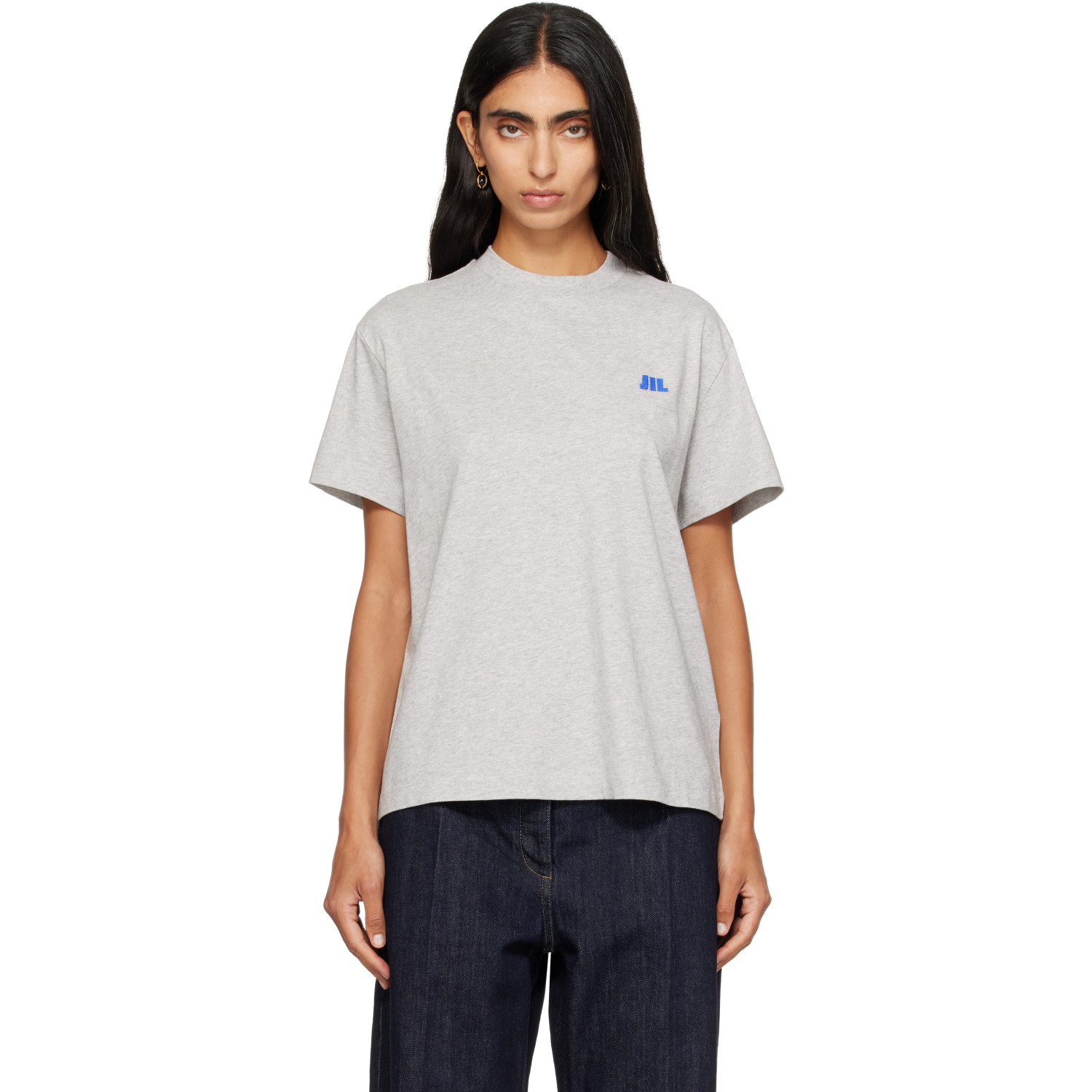 Jil Sander Gray Cotton Crew-Neck T-shirt