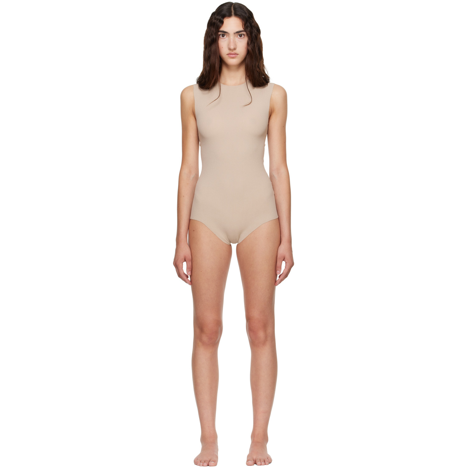 Jil Sander Beige Sleeveless Bodysuit