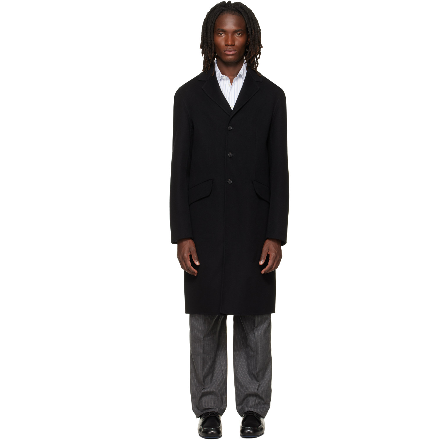 Jil Sander Black Melton Coat