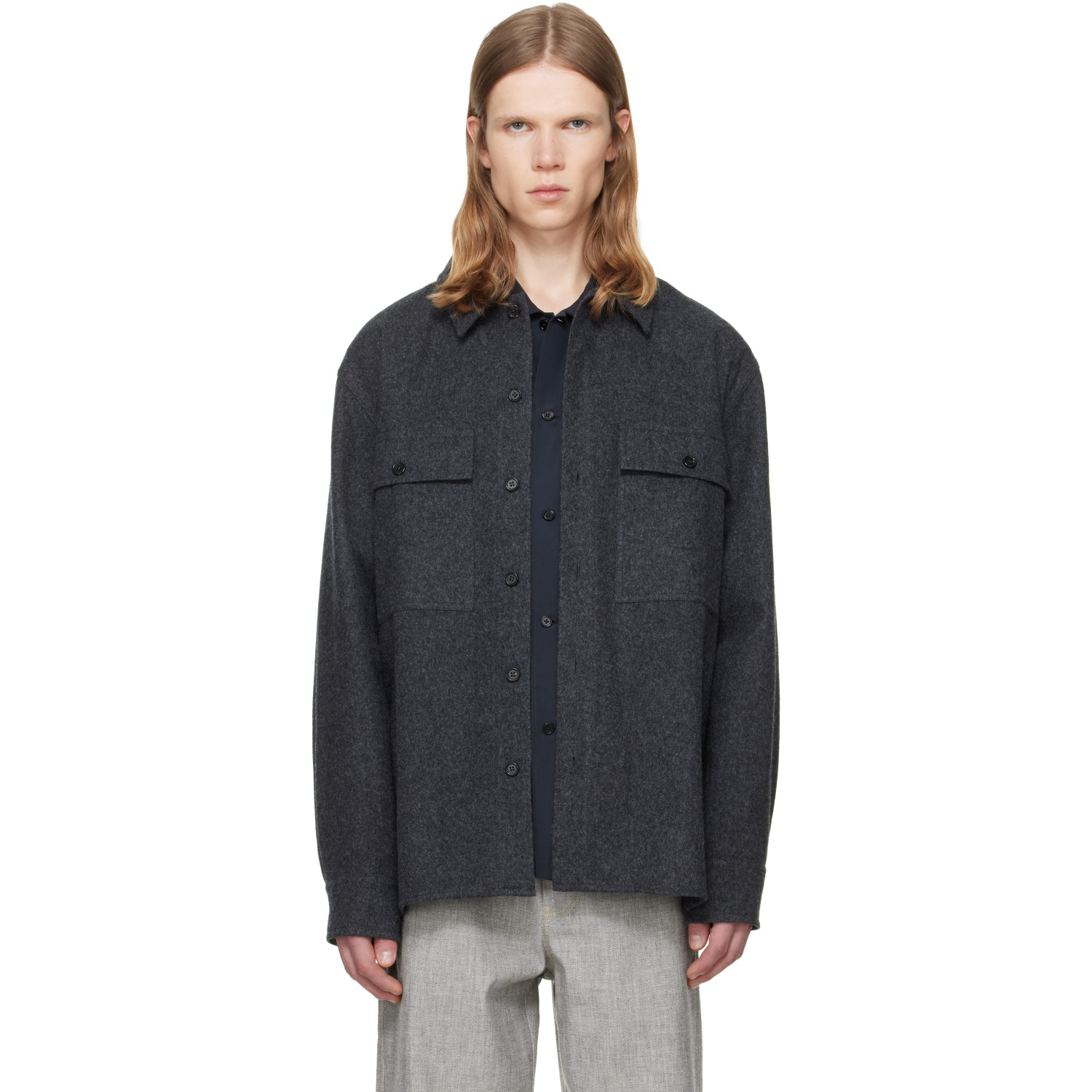 Jil Sander Gray Outer Shirt Jacket