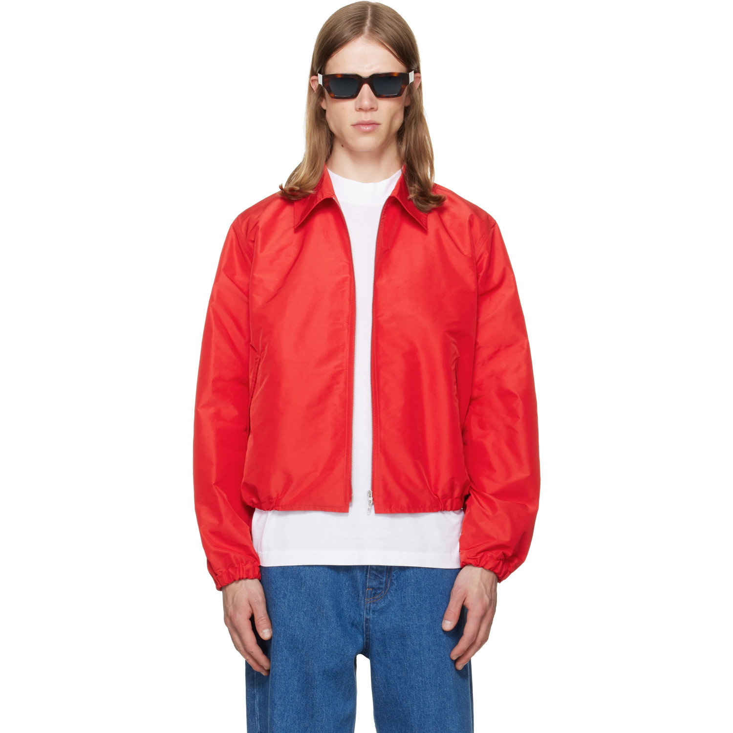 Jil Sander Red Taffeta Jacket