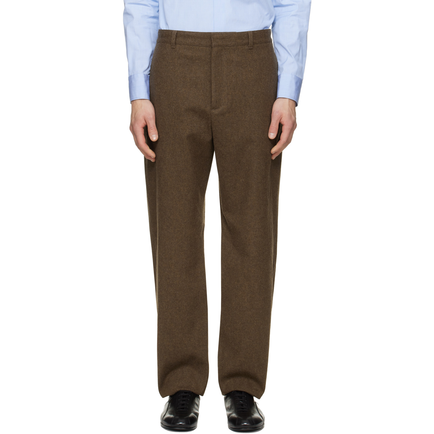 Jil Sander Brown Wool Melton Trousers