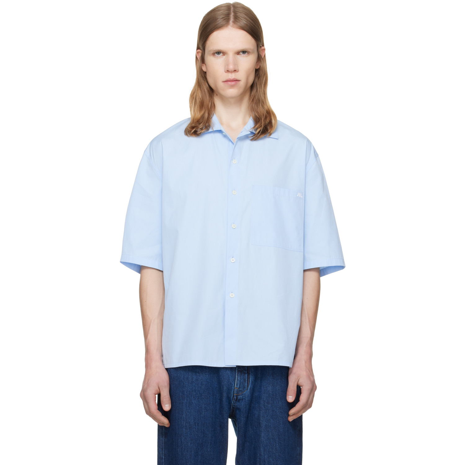 Jil Sander Blue Lightweight Cotton Poplin Shirt