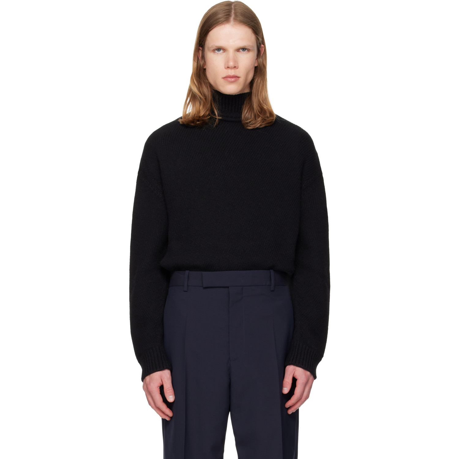 Jil Sander Black Wool & Cashmere Turtleneck