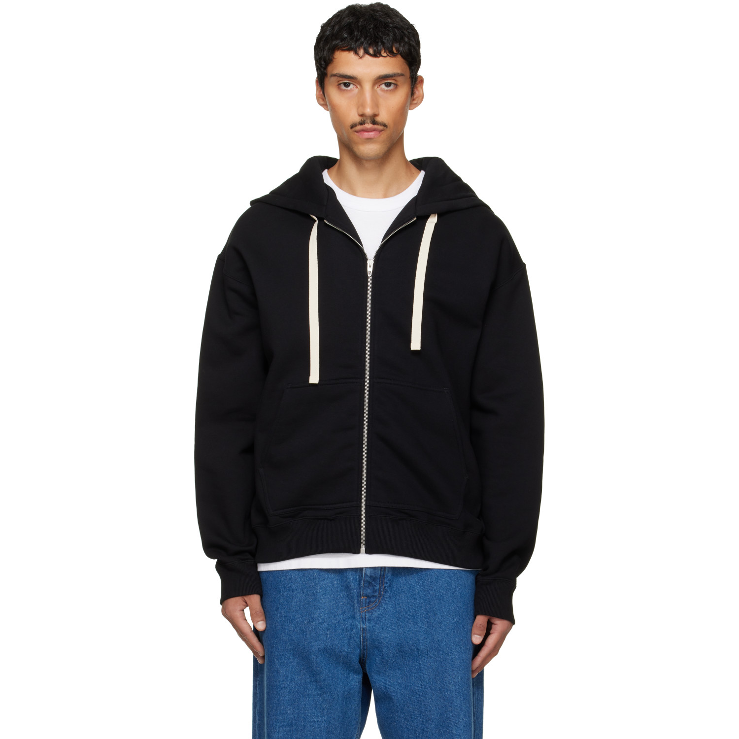 Jil Sander Black Zip Hoodie