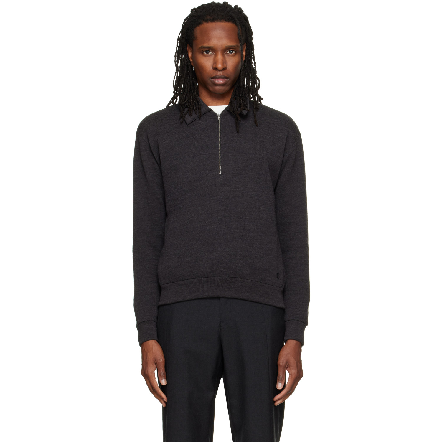 Jil Sander Gray Cotton Blend Polo