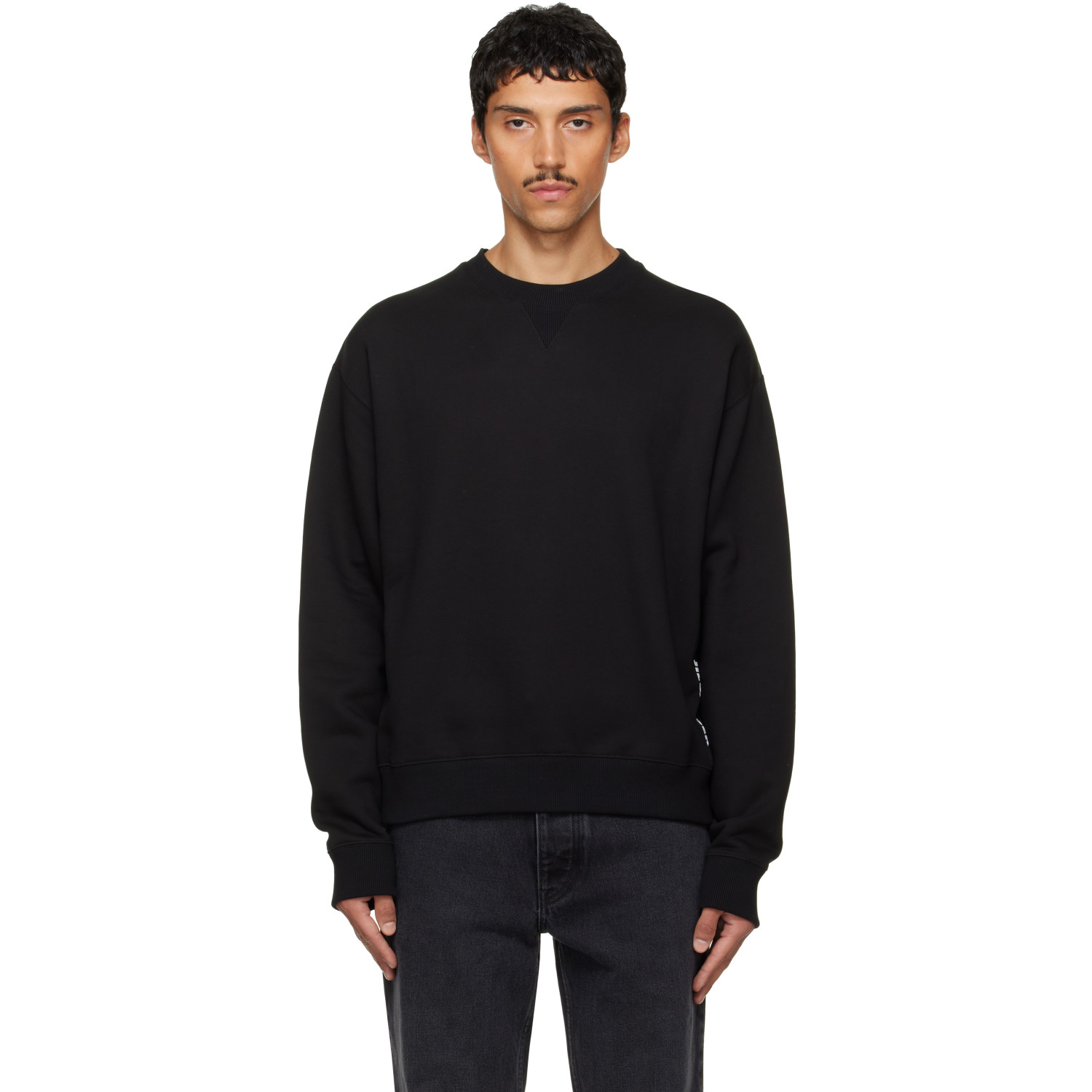 Jil Sander Black Cotton Terry Crew-Neck Sweatshirt