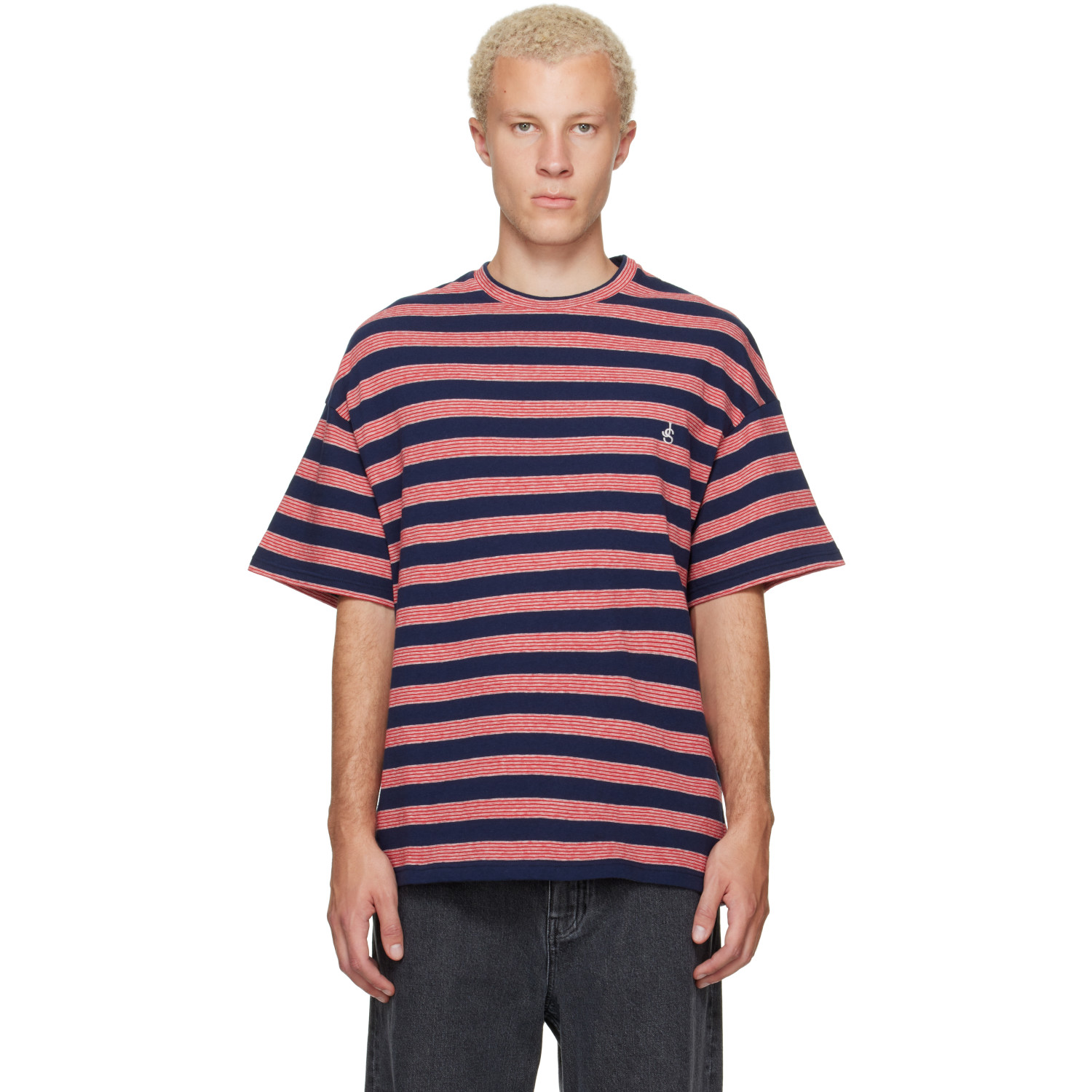 Jil Sander Navy & Red Striped T-shirt