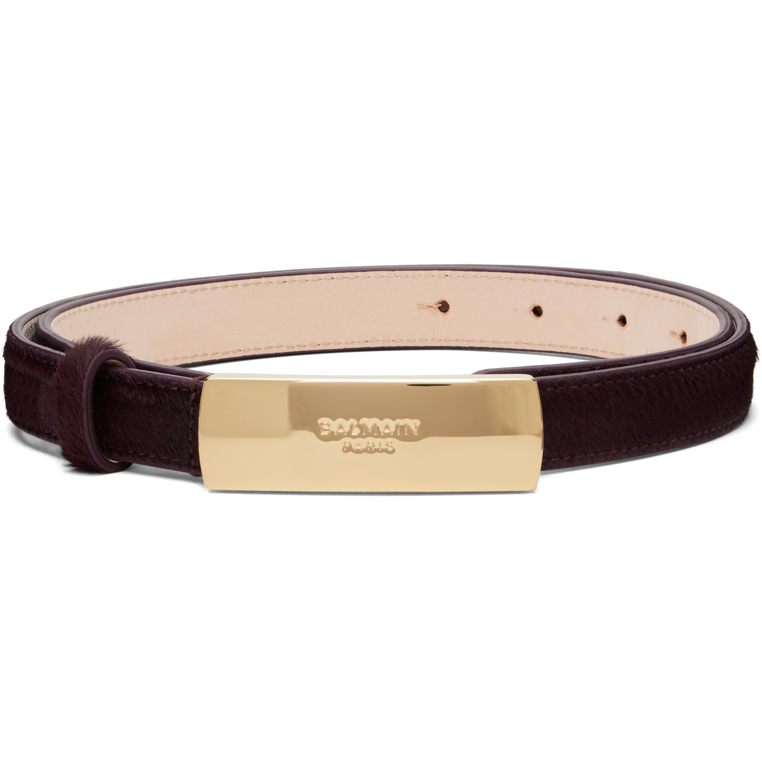 BALMAIN Burgundy Calfskin Belt
