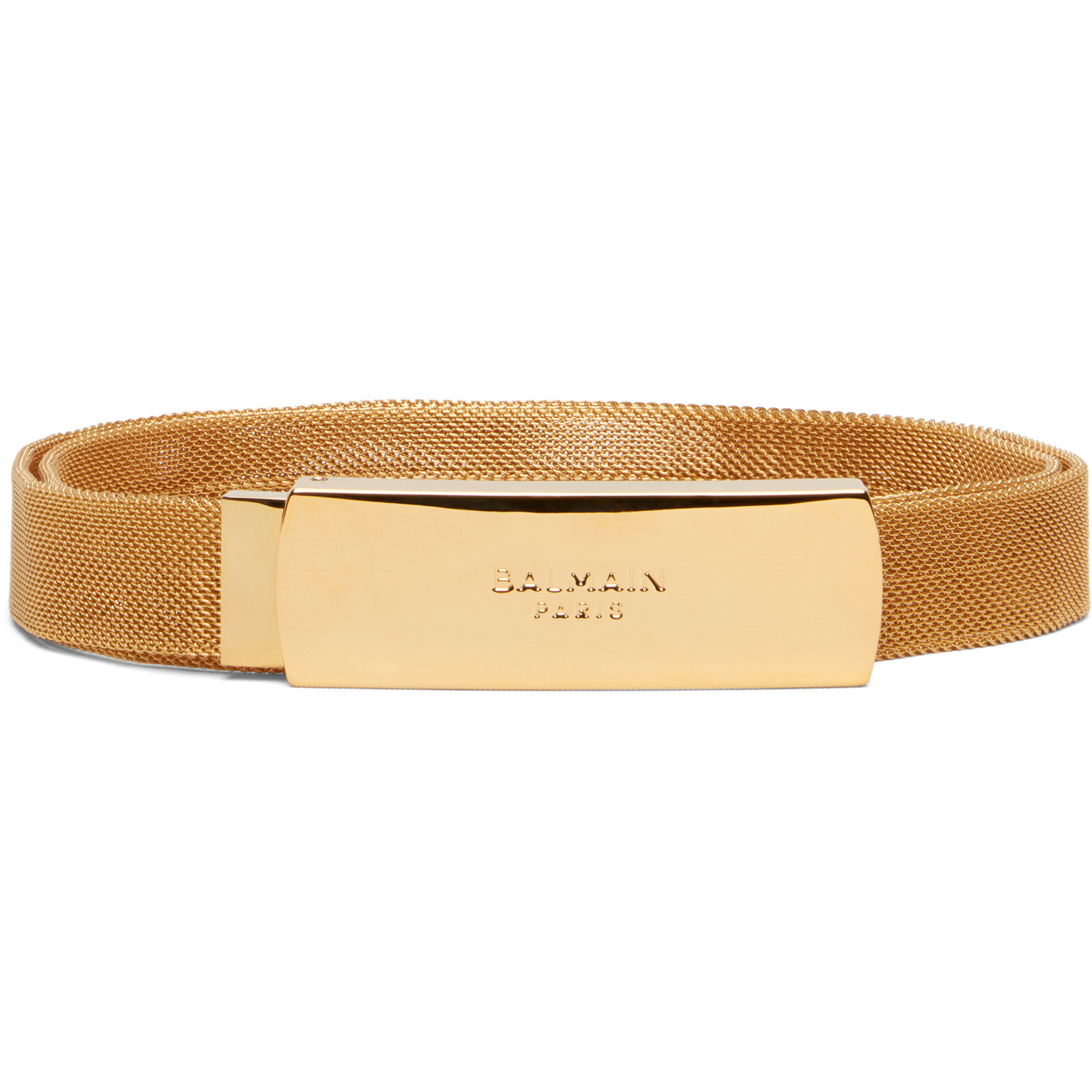 Balmain Gold Braided Brass Belt In Xg1 Oro Indio