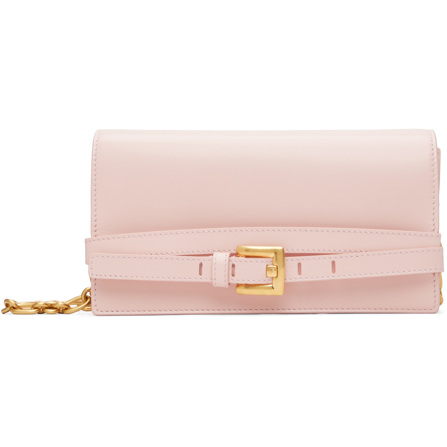 BALMAIN Pink Shuffle Calfskin Wallet Bag