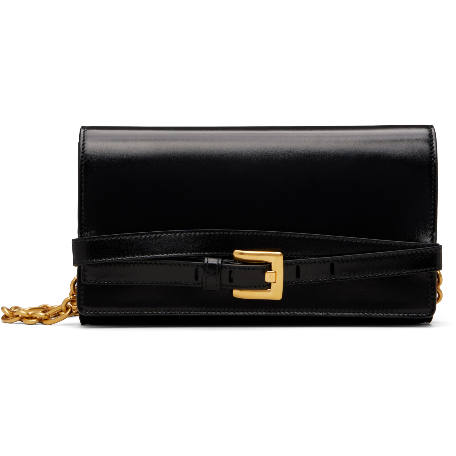 BALMAIN Black Shuffle Calfskin Wallet Bag