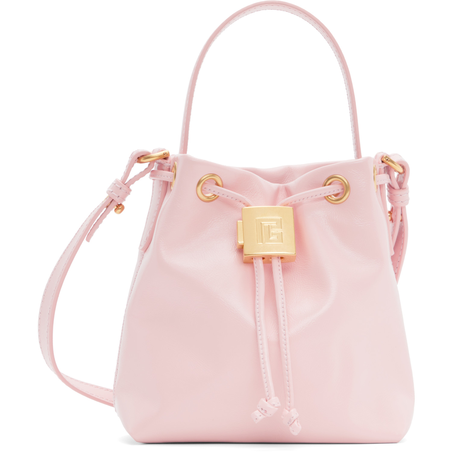 BALMAIN Pink Mini Pulse Bucket Bag