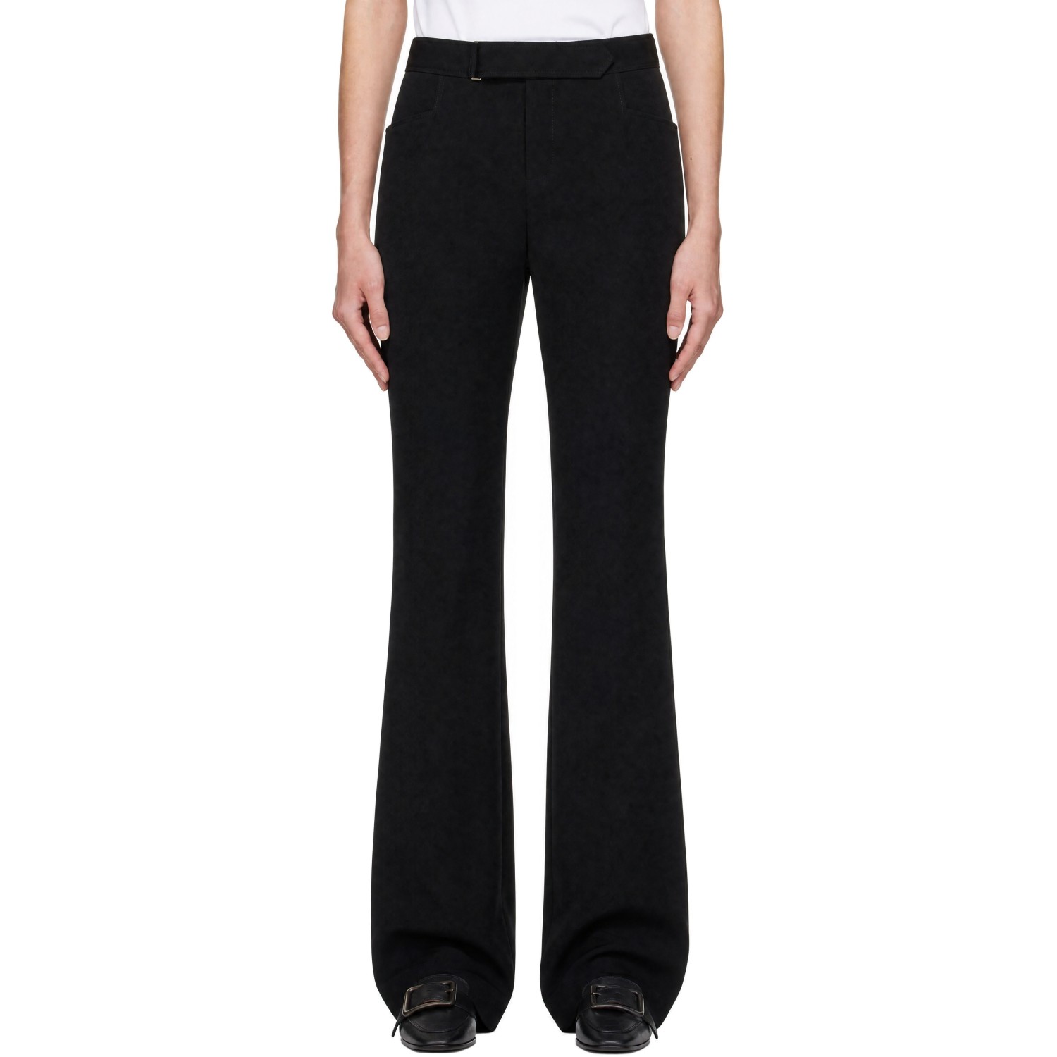 BALMAIN Black Grain De Poudre Tailored Trousers