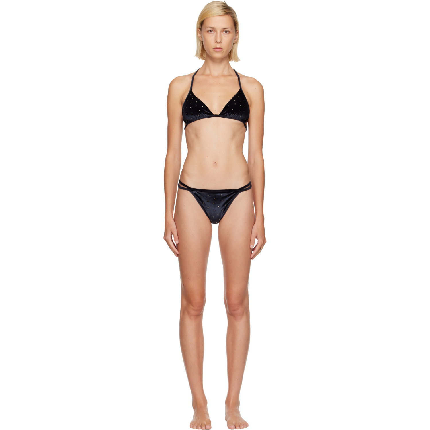 BALMAIN Black Triangle Bikini