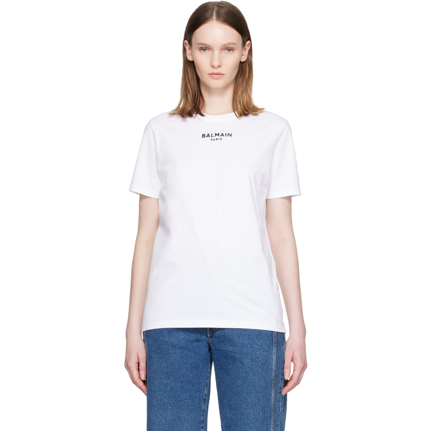 BALMAIN White 'Givenchy Paris' Print T-shirt