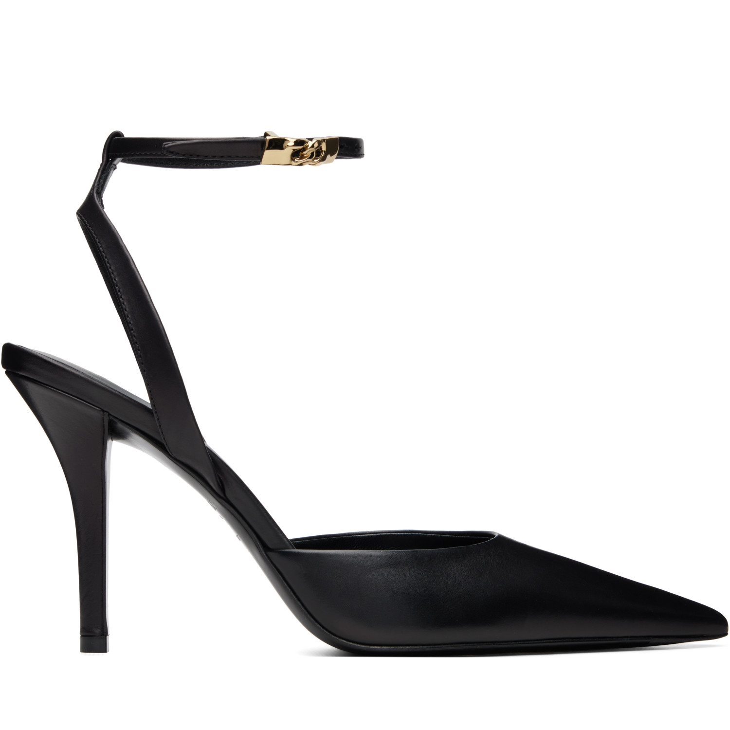 BALMAIN Black Leather Strappy Heels