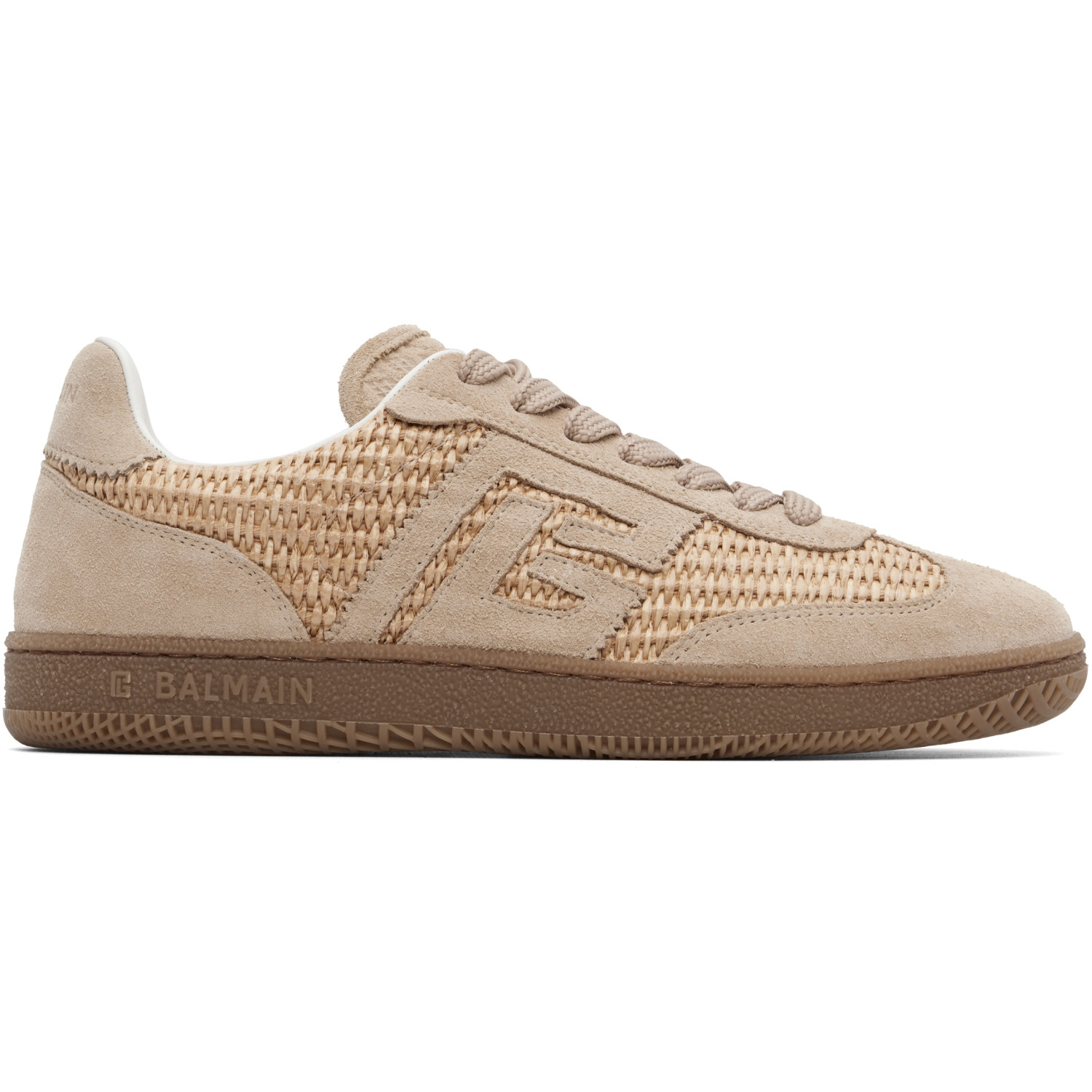 BALMAIN Beige Swan Sneakers