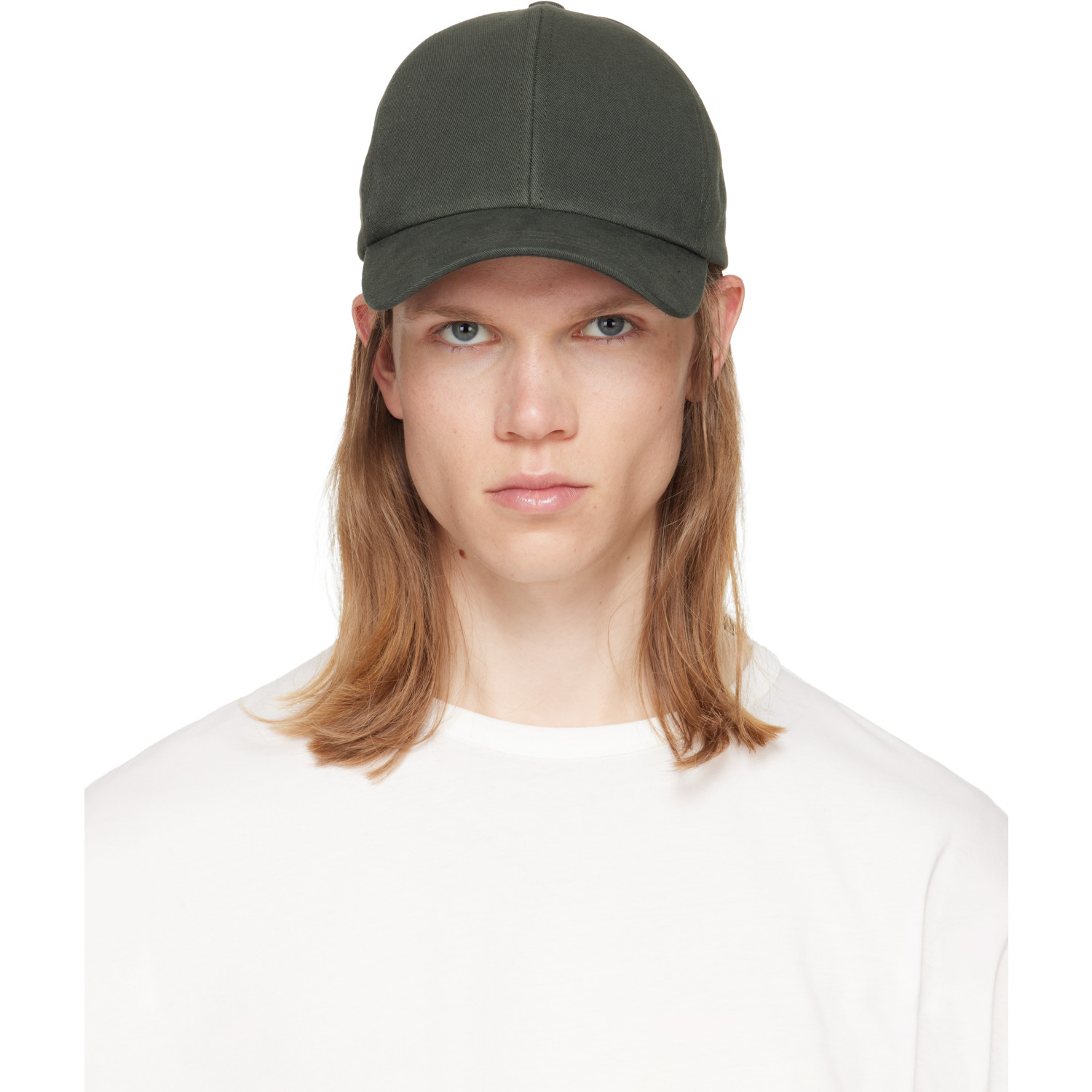 BALMAIN Khaki Washed Cotton Cap