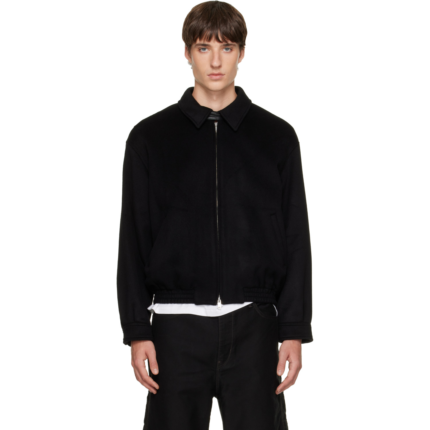 Tonywack Black Wool & Silk Blouson Jacket