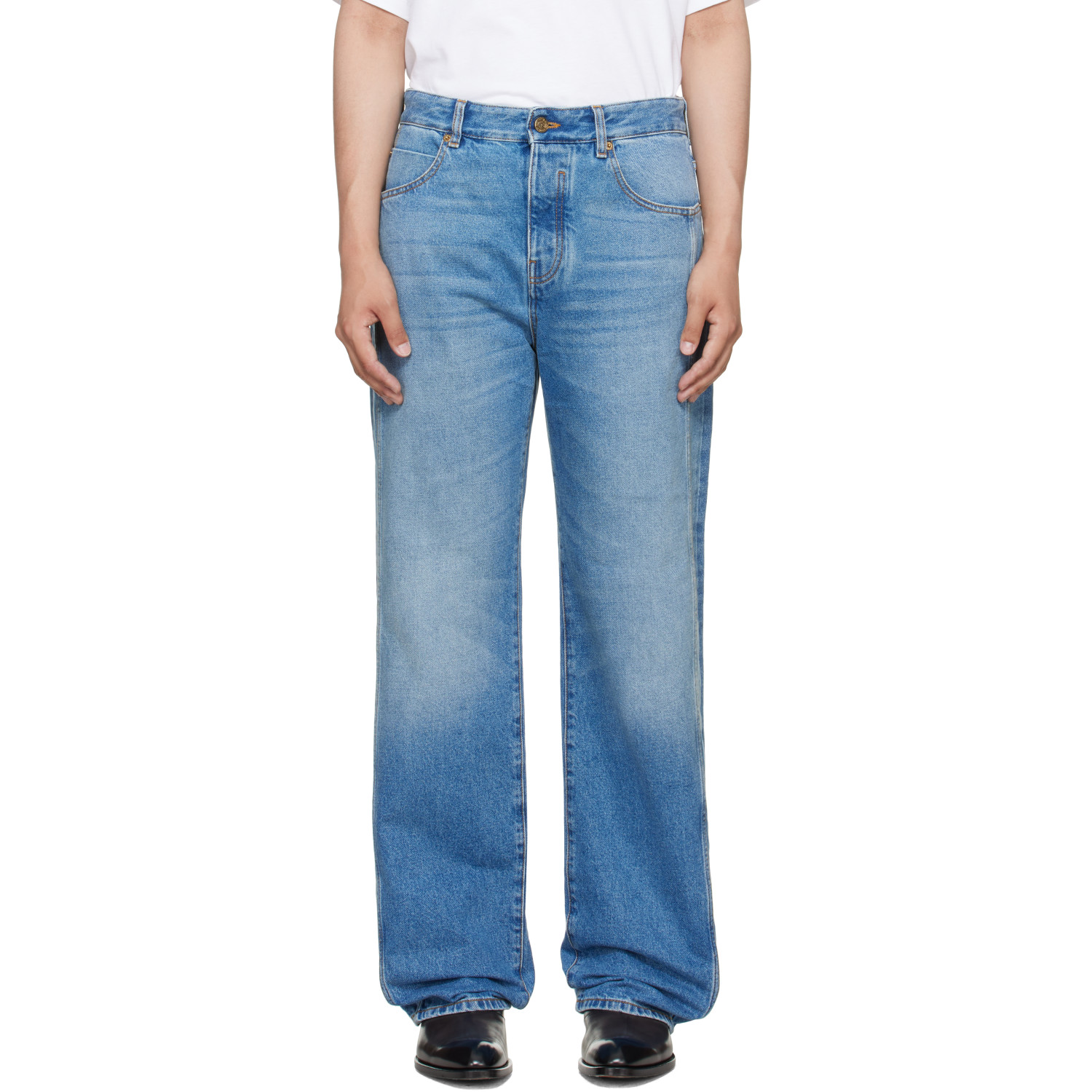 BALMAIN Blue Loose Jeans