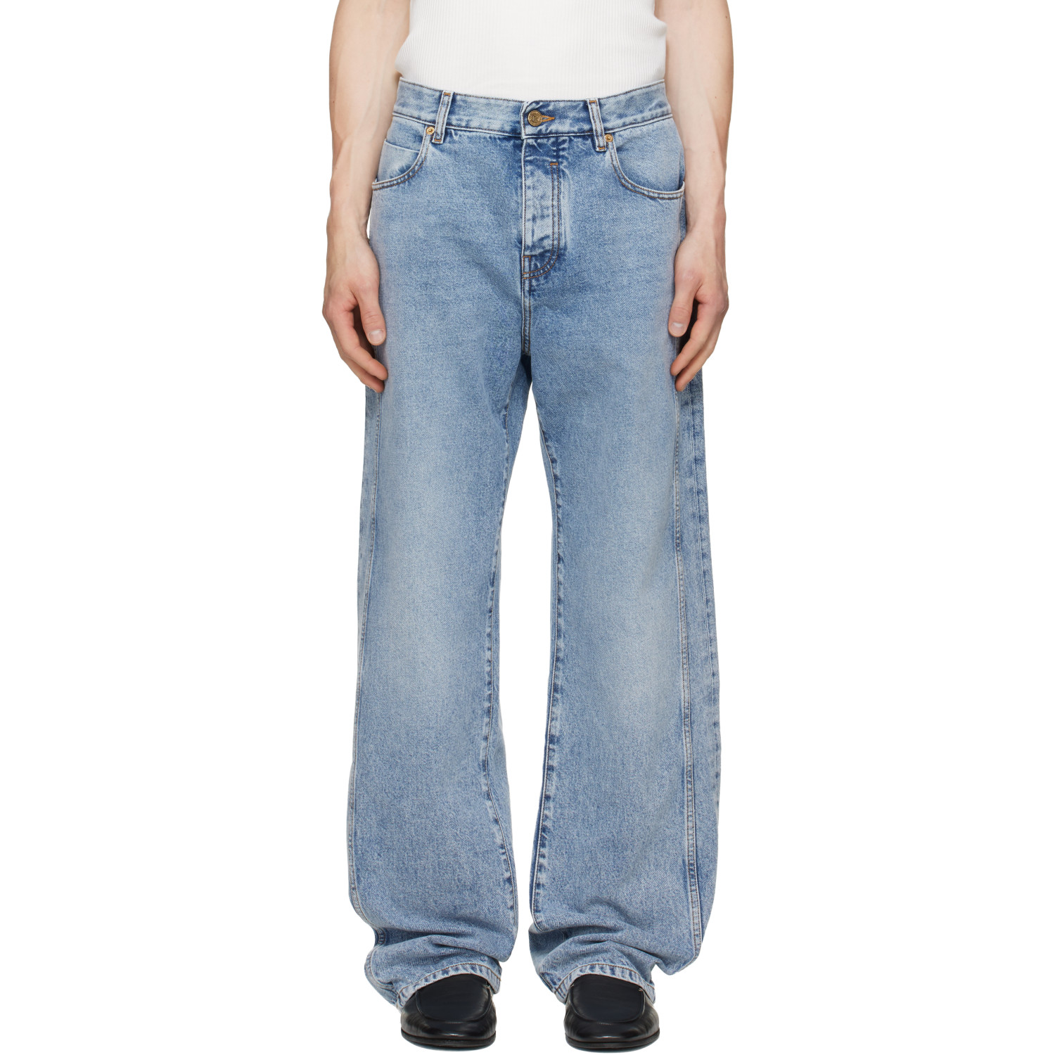 BALMAIN Blue Loose-Fit Jeans
