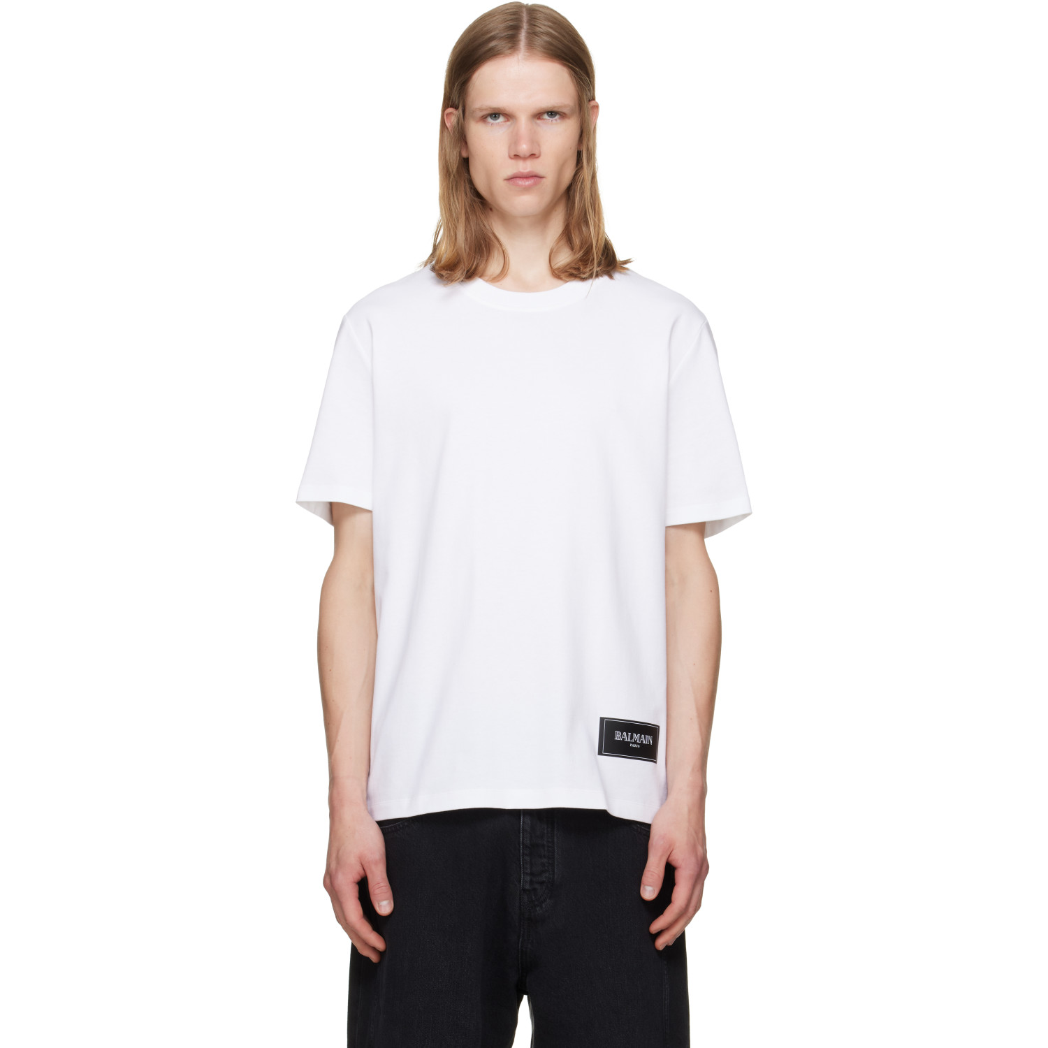 BALMAIN Two-Pack Black & White 'Balmain Vintage' T-shirts