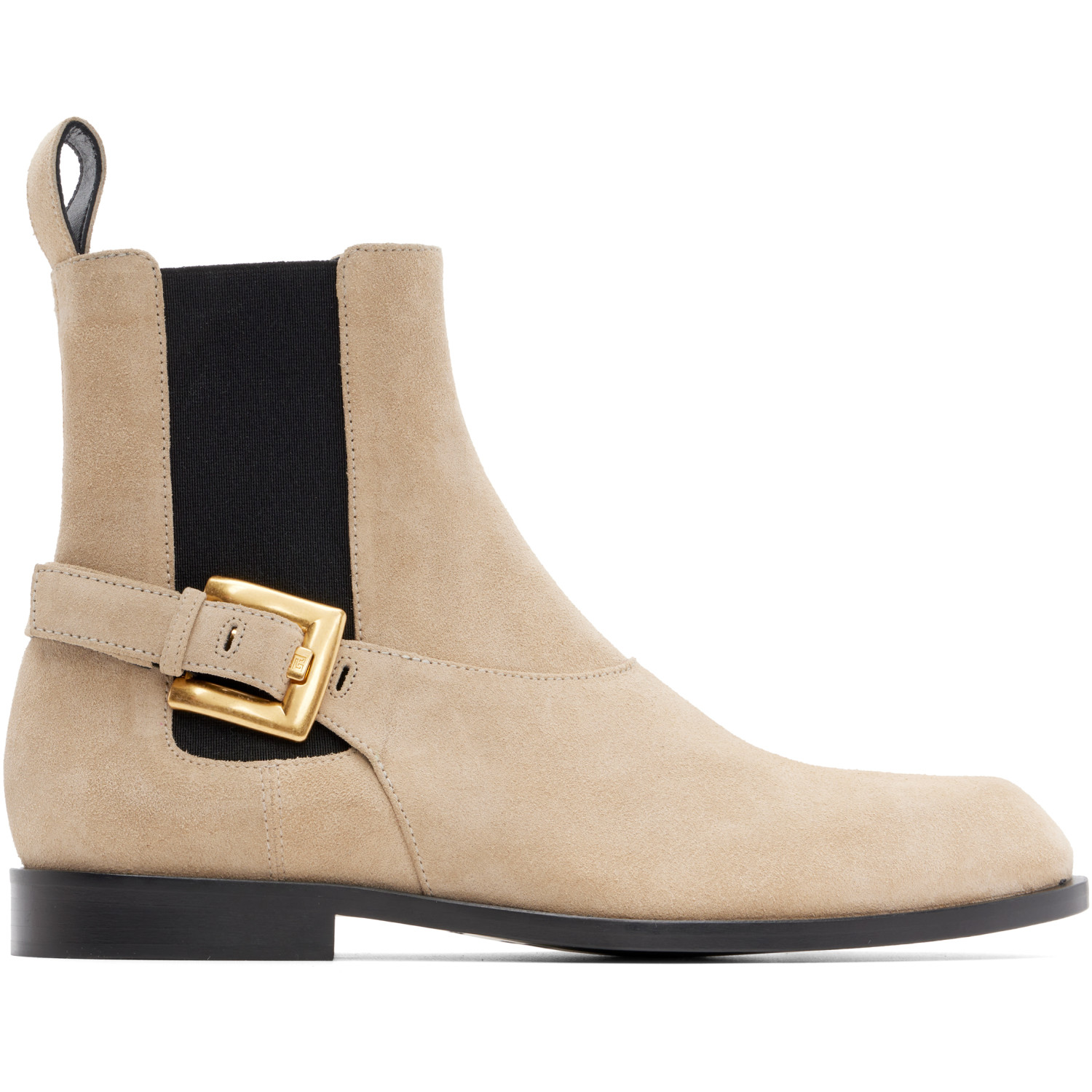 BALMAIN Beige Suede Anthem Chelsea Boots