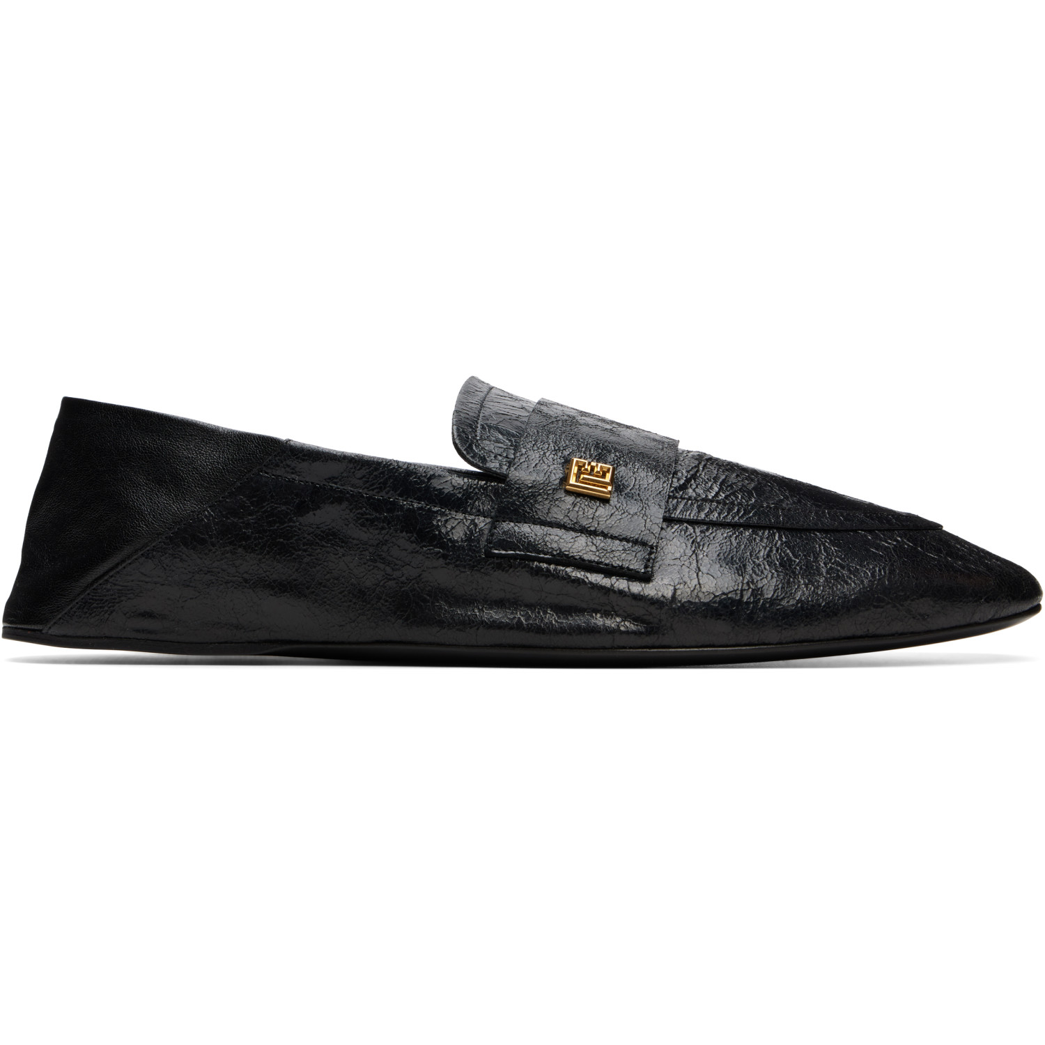 BALMAIN Black Flat Loafers