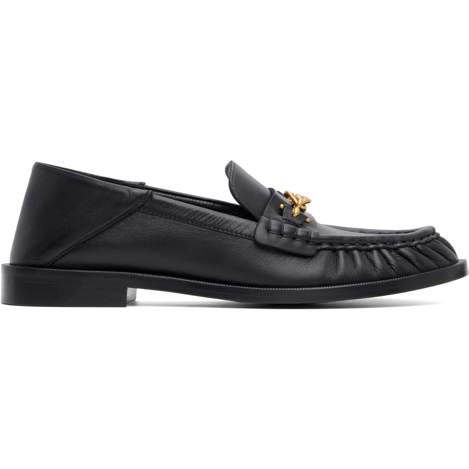 BALMAIN Black Sync Smooth Leather Loafers