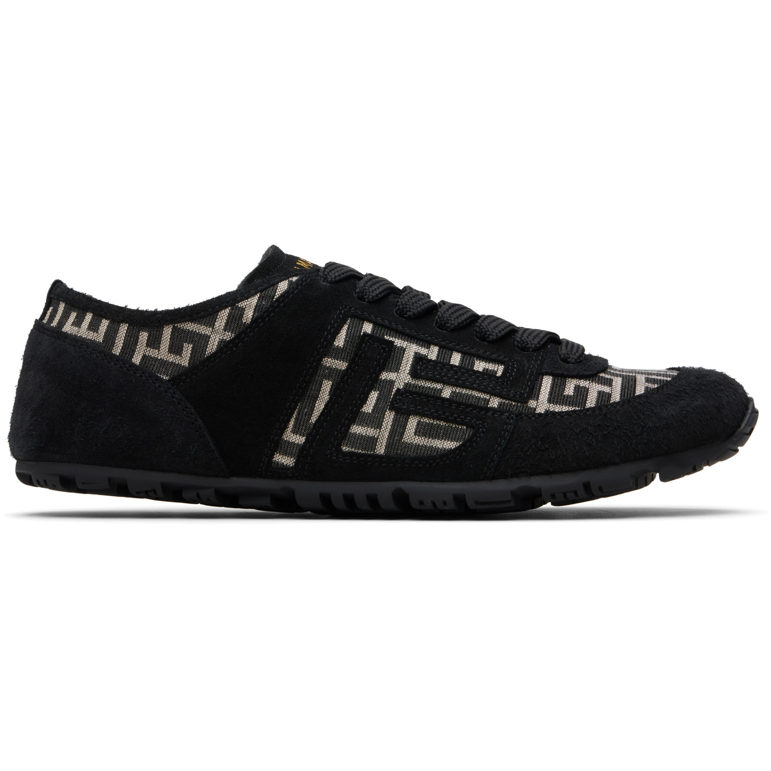 BALMAIN Black Racer 45 Monogram Jacquard Sneakers