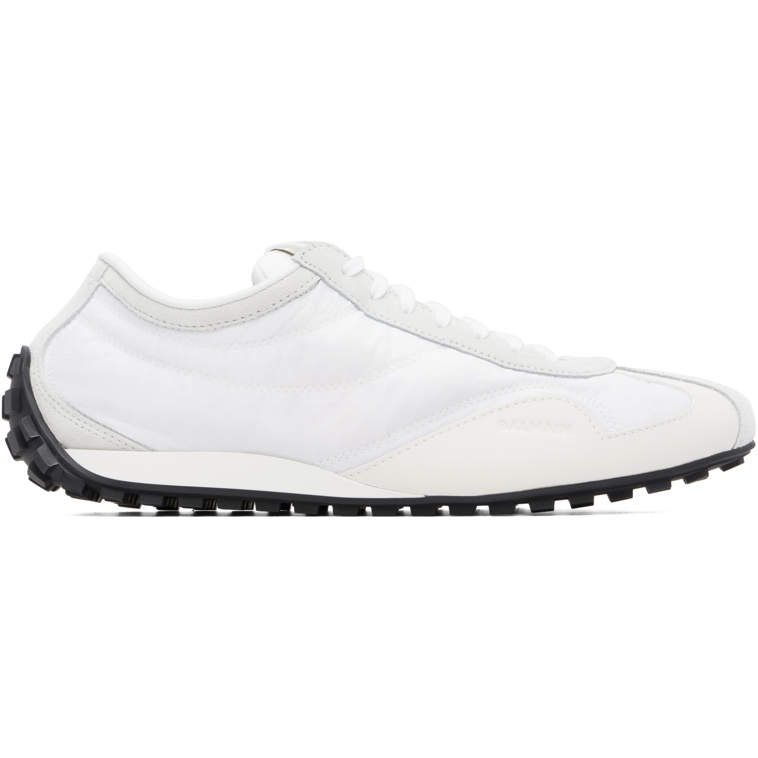 BALMAIN White Racing Low Sneakers