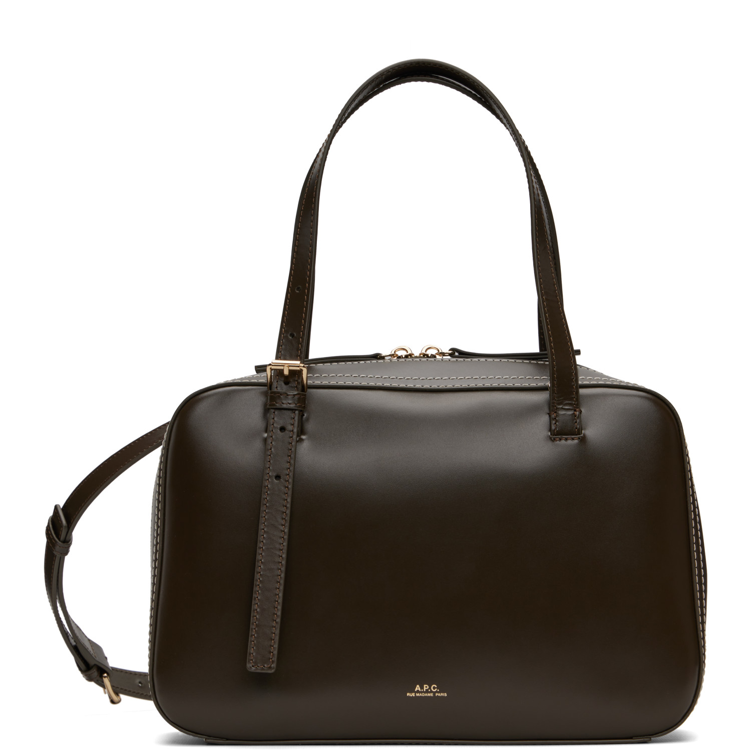 A.P.C. Khaki Virginie Box Bag